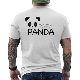Papa Panda Panda Lover Proud Daddy Mens Back Print T-shirt | Mazezy