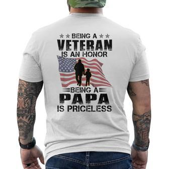 Being Papa Is A Veteran Being Papa Is Priceless Men's T-shirt Back Print - Monsterry AU