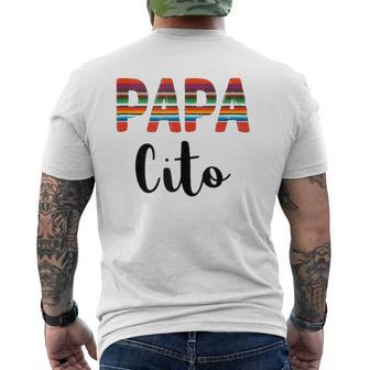 Papacito Dad Mexican Gender Reveal Cinco De Mayo Fiesta Mens Back Print T-shirt | Mazezy
