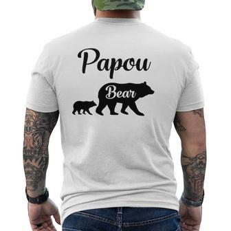 Papou Bear Grandfather Grandpa Mens Back Print T-shirt | Mazezy