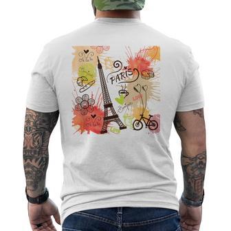 Paris Eiffel Tower France France French Souvenir T-Shirt mit Rückendruck - Geschenkecke