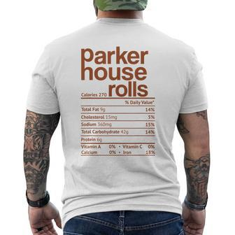 Parker House Rolls Nutrition Facts Thanksgiving Christmas Mens Back Print T-shirt - Thegiftio
