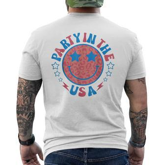 Party In The Usa 4Th Of July Preppy Smile Men's T-shirt Back Print - Thegiftio UK