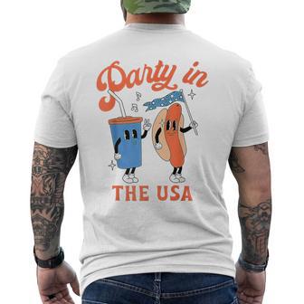 Party In The Usa Hot Dog Love Usa Fourth Of July Men's T-shirt Back Print - Monsterry AU