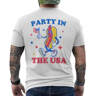 Party In The Usa Hot Dog Lover Usa 4Th Of July Men's T-shirt Back Print - Monsterry UK