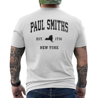 Paul Smiths New York Ny Vintage Athletic Black Sports Men's T-shirt Back Print - Monsterry