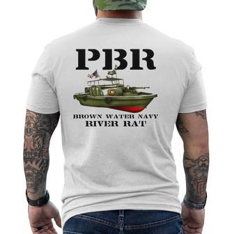 Pbr Brown Water Navy Mens Back Print T-shirt | Mazezy DE