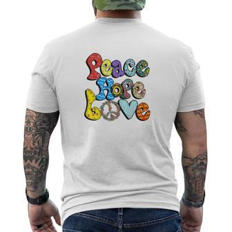 Peace Hope Love Symbol Hippie Style Mens Back Print T-shirt - Thegiftio UK