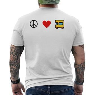 Peace Love Rv Camp Van Travel Fun Graphic Travel Mens Back Print T-shirt - Thegiftio UK