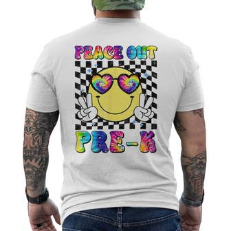 Peace Out Pre K Smile Happy Last Day Of School Tie Dye Men's T-shirt Back Print - Monsterry CA