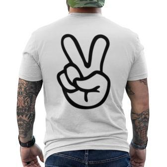 Peace Sign Fingers Peace Sign Hand Men's T-shirt Back Print - Monsterry CA