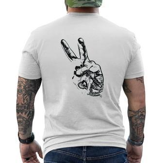 Peace Out Peace Sign Victory Hand Sign Mens Back Print T-shirt - Thegiftio UK