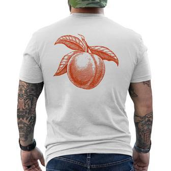 Peach Fruit Vintage Graphic Peach Men's T-shirt Back Print - Monsterry UK
