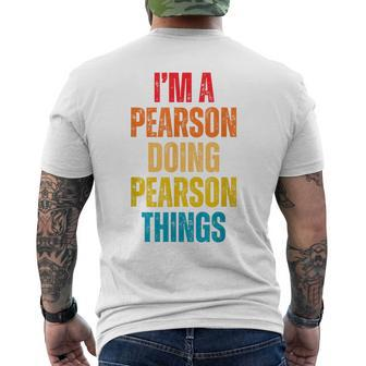 Pearson Proud Family Retro Reunion Last Name Surname Men's T-shirt Back Print - Seseable