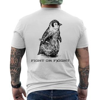 Penguin Fight Or Flight Men's T-shirt Back Print | Mazezy