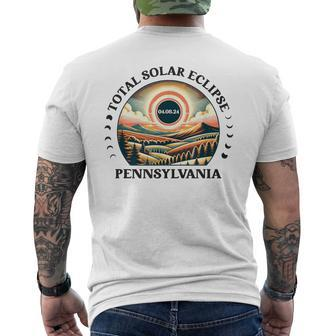 Pennsylvania Eclipse 40824 Retro Total Solar Eclipse 2024 Men's T-shirt Back Print - Monsterry