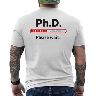 PhD In Progress Graduation Class Loading Men's T-shirt Back Print - Monsterry AU