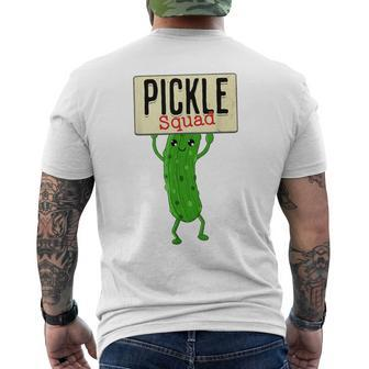 Pickle Squad Green Pickle Illustration Men's T-shirt Back Print - Monsterry