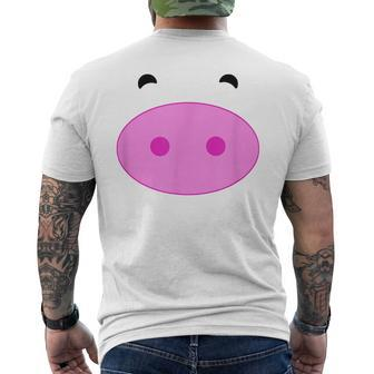 Pig Face Pink Pig Costume Men's T-shirt Back Print - Thegiftio UK