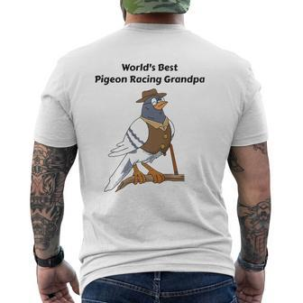 Pigeon Racing Men Grandpa Father's Day Pigeon Racing Mens Back Print T-shirt | Mazezy
