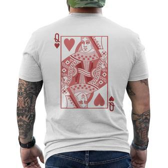 Pink Queen Of Hearts Valentine's Men's T-shirt Back Print - Monsterry