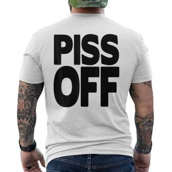 Piss Off Graphic Go Away Yeah Right Black Letters Men's T-shirt Back Print - Monsterry AU