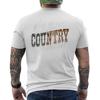 Play Me Some Country Music Vintage Western Festival American Men's T-shirt Back Print - Thegiftio UK