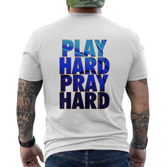 Play Hard Pray Hard Mens Back Print T-shirt - Thegiftio UK