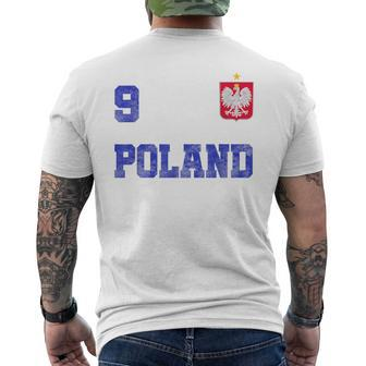 Poland Soccer Jersey Number Nine Polish Flag Futebol Fan Mens Back Print T-shirt - Thegiftio UK