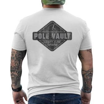 Pole Vault Distressed Vintage Look Pole Vaulting Men's T-shirt Back Print - Monsterry