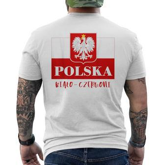 Polska Bialo-Czerwoni Polnische Flagge Polnisches Emblem Weißer Adler T-Shirt mit Rückendruck - Seseable
