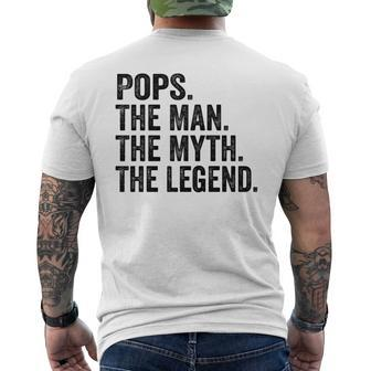Pops Der Mann Der Mythos Die Legende Papaatertag T-Shirt mit Rückendruck - Seseable