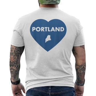 Portland Maine Heart Pride Retro Love Men's T-shirt Back Print - Monsterry AU