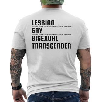 Pride Month Lesbian Gay Bisexual Transgender Lgbtq Men's T-shirt Back Print - Thegiftio UK