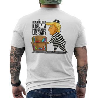 Prison Trump Presidential Library Anti Trump Mens Back Print T-shirt - Thegiftio UK
