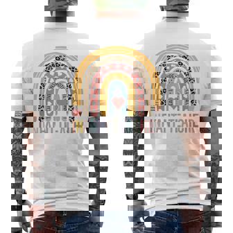 Profesor Infantil 100º Día De Escuela Arco Iris Camiseta Hombre Estampado Espalda - Regaloses