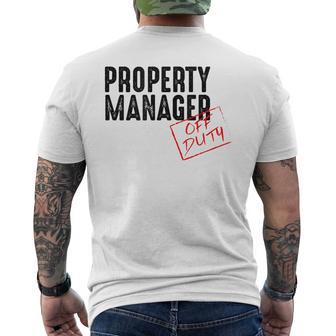 Property Manager Off Duty Property Manager Men's T-shirt Back Print - Monsterry