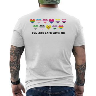 Proud Ally You Are Safe With Me Pride Month Lgbtq Men's T-shirt Back Print - Seseable