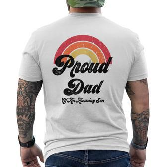 Proud Dad Of A Gay Son Lgbtq Ally Free Dad Hugs Bi Mens Back Print T-shirt | Mazezy