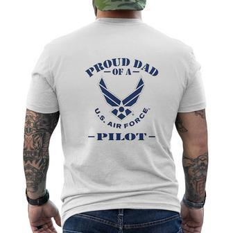 Proud Dad Of A Us Air Force Pilot Cotton Mens Back Print T-shirt | Mazezy