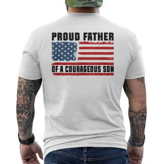 Proud Father Of A Courageous Son Happy Father's Day Men's T-shirt Back Print - Seseable