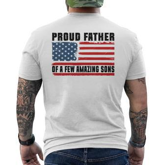 Proud Father Of A Few Amazing Sons Happy Father's Day Men's T-shirt Back Print - Seseable