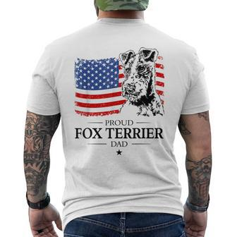 Proud Fox Terrier Dad American Flag Dog Men's T-shirt Back Print - Monsterry DE
