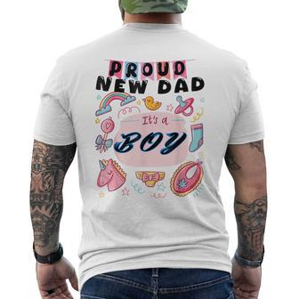 Proud New Dad It's A Boy Cute Baby Father's Day Daddy Men's T-shirt Back Print - Thegiftio UK