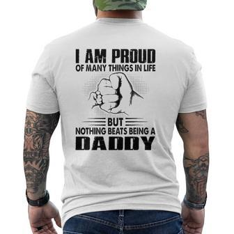 Proud Of Many Things In Life But Nothing Beats Being A Dad Mens Back Print T-shirt | Mazezy
