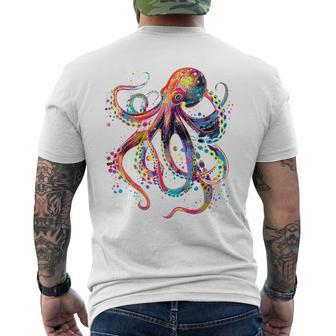 Psychedelic Octopus Kraken Octopus Sea Monster Kraken Men's T-shirt Back Print - Seseable
