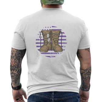 Purple Up Military Child Month Brat Born Resilient And Tough Men's T-shirt Back Print - Monsterry