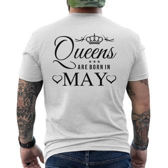 Queens Are Born In May Original Men's T-shirt Back Print - Monsterry