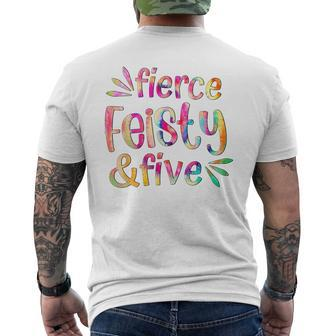 Qxwd Fierce Feisty Five Colorful Fifth 5Th Birthday Party Men's T-shirt Back Print - Monsterry AU