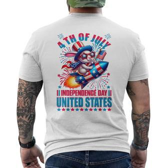 Rabbit 4Th Of July Americans Celebrating Independence Day Men's T-shirt Back Print - Monsterry DE